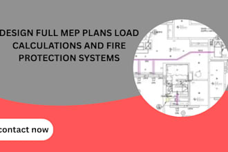 design full mep plans load calculations and fire protection systems