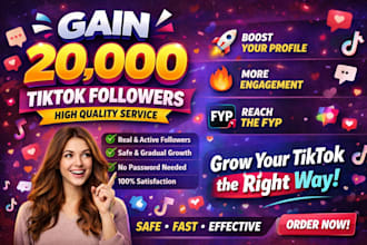 gain 20,000 tiktok followers high quality service