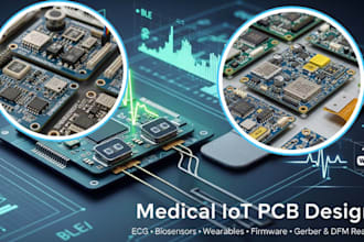 design medical iot pcb for ecg, biosensors and wearable devices with firmware