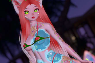 vrchat custom avatar vr avatar fox wolf furry vrchat character anime avatar nsfw
