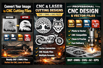 create cnc laser and plasma cutting dxf dwg vector files