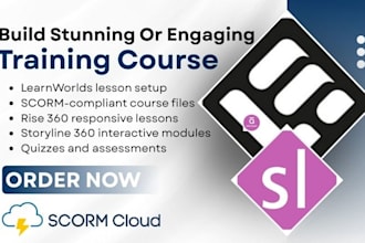develop training online course content on learnworlds scorm rise articulate 360