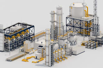 design oil refinery 3d model,petrochemical facility, chemical plant,factory plan