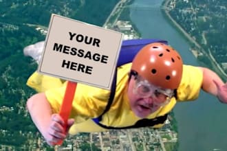 deliver your message in a cheesy skydiving video