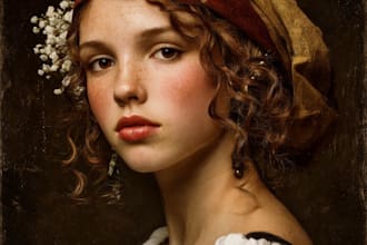 do renaissance art oil painting digital portrait