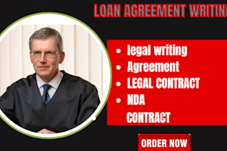 draft loan agreement, legal writing, contract writing, complaints, nda