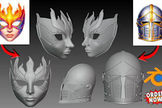 design 3d mask, 3d helmet, amine mask, cosplay mask helmet for 3d printing