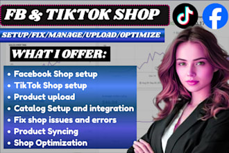 fix facebook shop and tiktok shop problem issues, shop setup, product upload