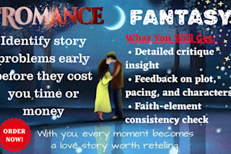 give professional critique insight christian romantasy manuscript