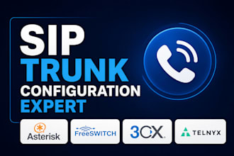 configure sip trunks for asterisk, freeswitch, 3cx and telnyx