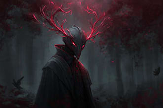 create a digital dark art painting