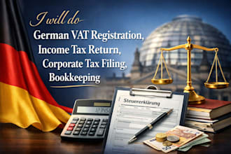 do german vat registration, income tax return, corporate tax filing, bookkeeping