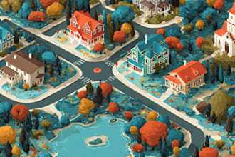 illustrate a creative vector map