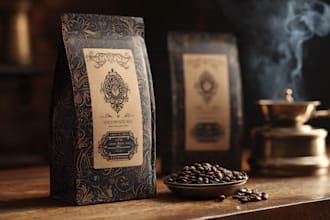 create coffee label and packaging design