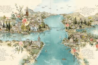 create a custom wedding map watercolor style