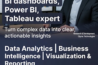 do data analytics, bi dashboards, power bi, tableau expert
