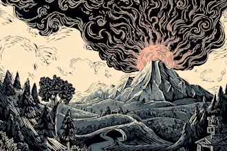 design bold vintage linocut and woodcut style illustrations
