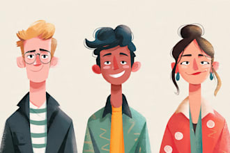 draw flat vector character design