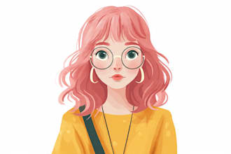 create flat vector illustration or cartoon character