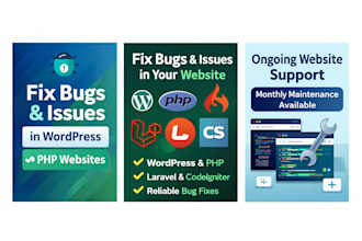 fix bugs and issues in wordpress and PHP websites