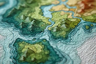 create dreamy map in watercolor style