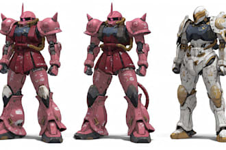 draw gundam, transformer, robot, armor, mecha