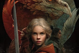 design fantasy cover, romance book cover for kindle or print