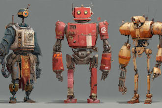 draw robot characters for you