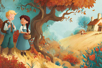 design children story book illustration and children story