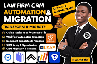 setup, migrate automate clio filevine lawmatics mycase practicepanther law firms