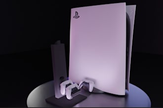 do 3d play station design, 3d game assets, and 3d game models for marketing