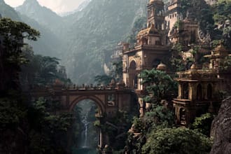 design high end matte painting for game environment