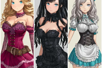 draw anime character illustration with soft shading