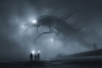create sci fi character illustration or fantasy sci fi art