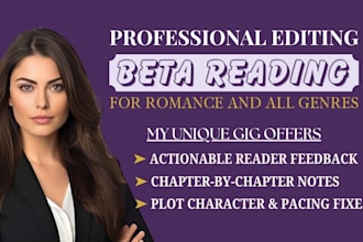 beta read detailed constructive feedback for genre fiction authors