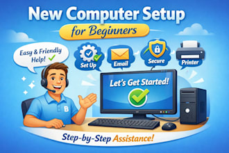 set up your new computer remotely for beginners and seniors