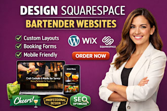 design squarespace online bartender website design