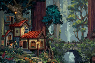 draw high quality pixel art assets and environments