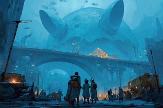 make sci fi character illustration or fantasy sci fi art
