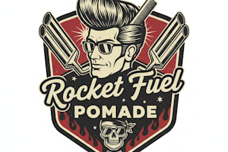 design a professional pomade logo for your hair product brand
