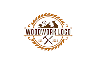 create graceful and fantastic woodworking logo design