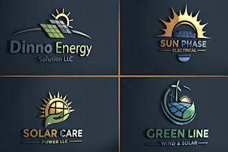 design solar panel energy and power electrician logo