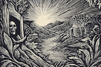 create custom linocut style illustrations and prints