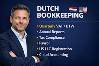 do dutch bookkeeping, quarterly vat returns and US business registration
