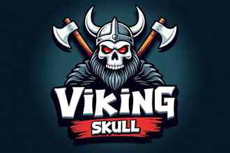 design outstanding viking skull esport mascot logo  in high definition