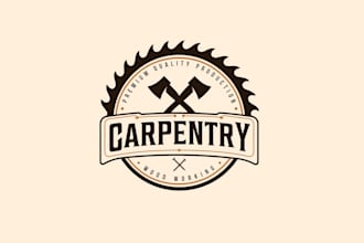 create awesome and gorgeous woodworking logo design