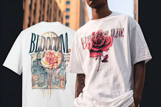 create premium artsy aesthetic street wear t shirt design