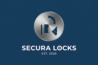 design a professional lock brand logo for your security business