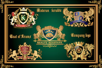 design regal heraldic family crest and coat of arms logo