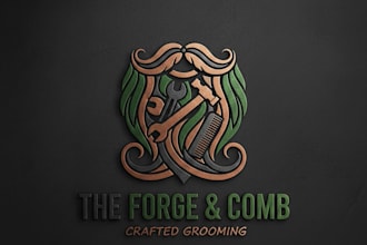 design a professional beard logo for your brand or barbershop